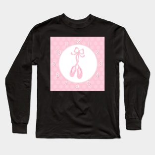 Ballerina Slippers Dancer Ballet Pink Wall Clock Long Sleeve T-Shirt